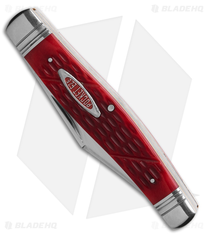 マキノピストnjsファイヤーレッド Robeson Cutlery Texas Moose Folding Knife Red Jigged Bone - Blade HQ