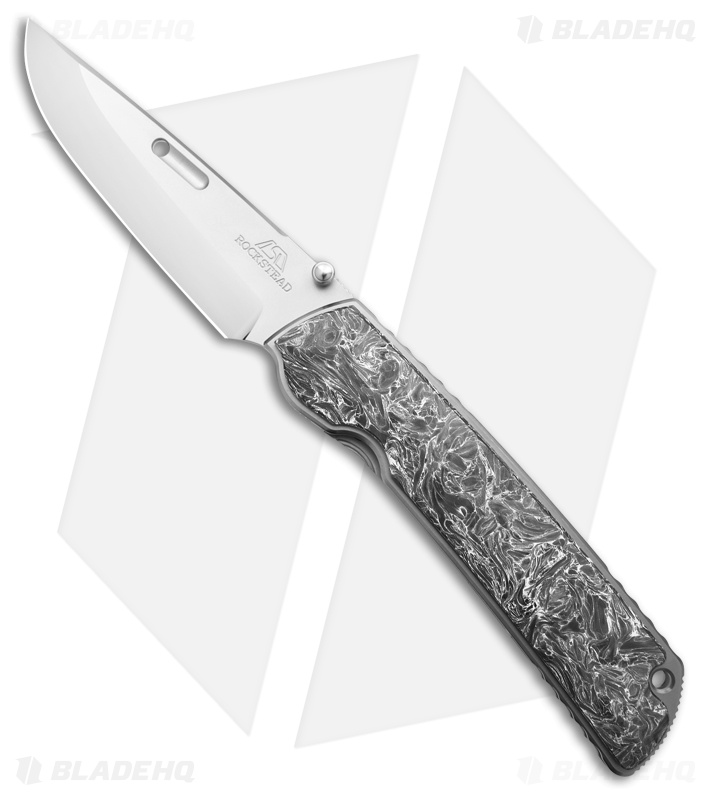 Rockstead HIGO II X-FCF-ZDP Liner Lock Knife White/Black CF (3.5" Mirror)