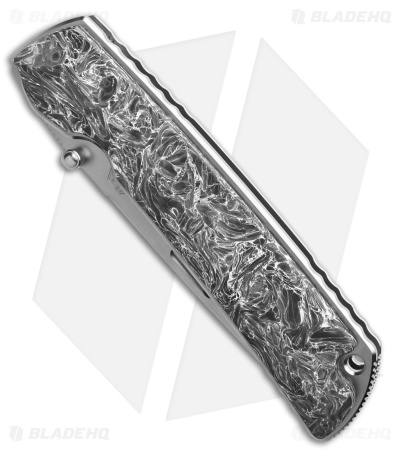 Rockstead HIGO II X-FCF-ZDP Liner Lock Knife White/Black CF (3.5" Mirror)