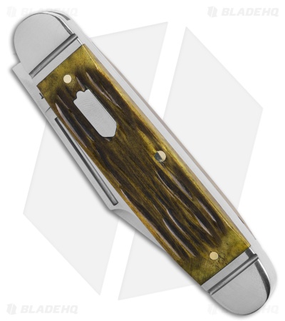 RoseCraft Blades Birchfield Camp Jack Knife Green Jigged Bone (2.9" Satin)
