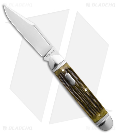 RoseCraft Blades Birchfield Camp Jack Knife Green Jigged Bone (2.9" Satin)