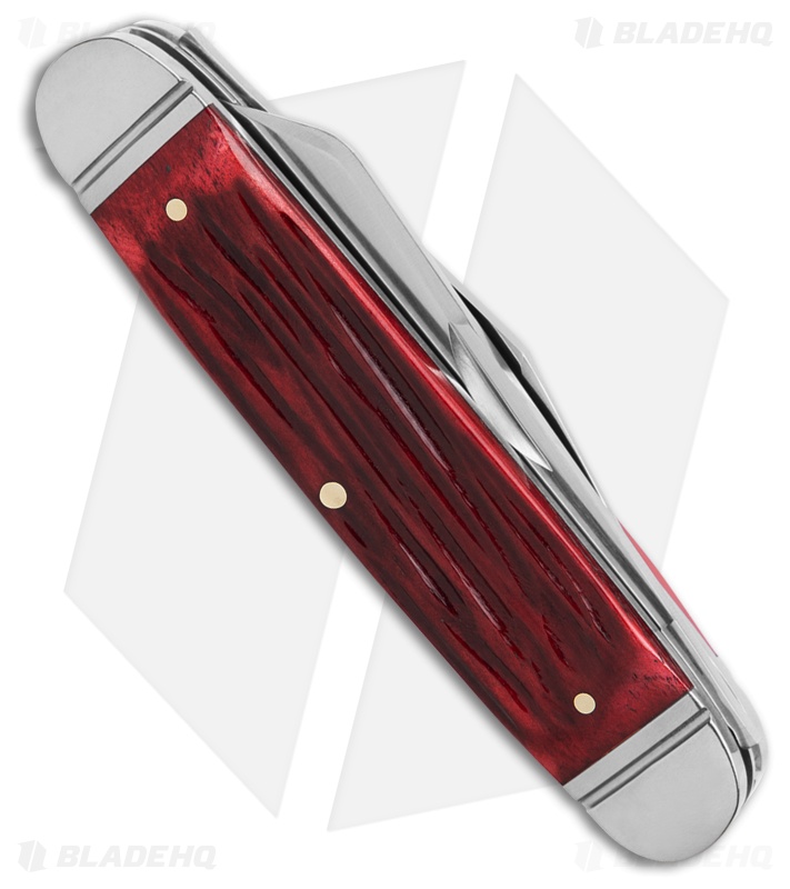 RoseCraft Blades Briarpatch Jack Pocket Knife Red Jigged Bone (3.2" Satin)