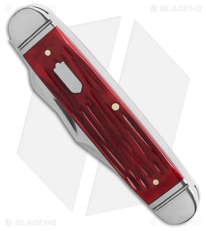 RoseCraft Blades Briarpatch Jack Pocket Knife Red Jigged Bone (3.2" Satin)