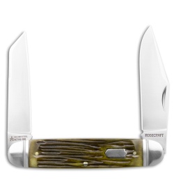 RoseCraft Blades Briarpatch Jack Pocket Knife Vintage Jigged Bone (3.2" Satin)