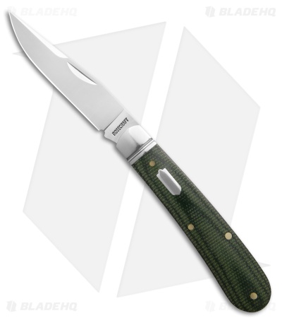 RoseCraft Blades Buffalo River Jack Knife Green Micarta (2.9" Satin)