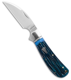 RoseCraft Blades Clinch River Swayback Blade HQ Blue Jigged Bone (3.1" Satin)