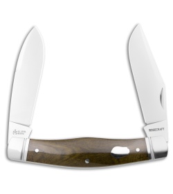 RoseCraft Blades Mosquito Lake Moose Knife Vintage Moss Brown Bone (2.8" Satin)