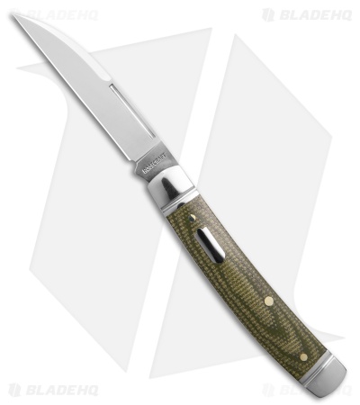 RoseCraft Blades Mud Creek Congress Knife Green Micarta (2.9" Satin)