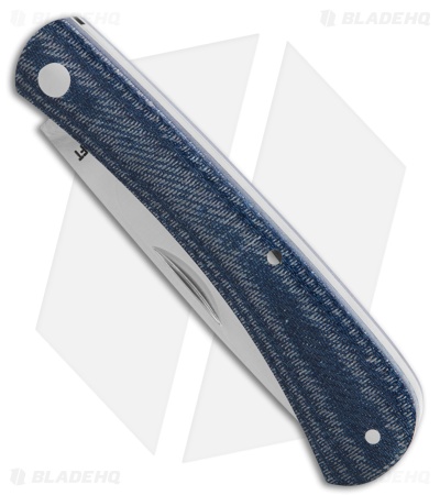 RoseCraft Blades Overall Creek Farm Hand Knife Blue Denim Micarta (2.9" Satin)