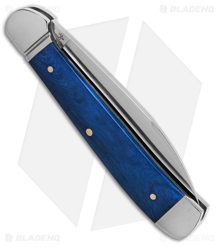 RoseCraft Blades Snake River Copperhead Pocket Knife Vintage Blue Bone(3" Satin)
