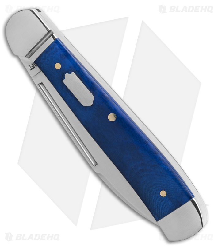 RoseCraft Blades Snake River Copperhead Pocket Knife Vintage Blue Bone(3" Satin)