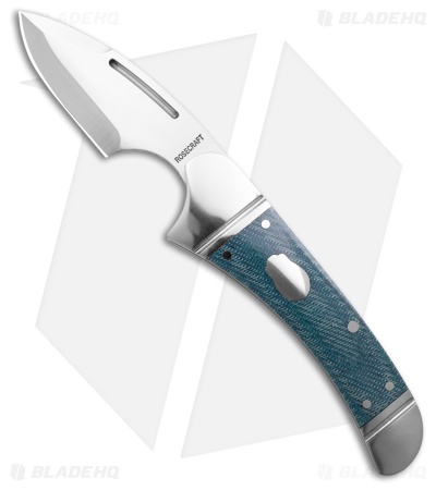RoseCraft Blades Zambezi Slip Joint Knife Blue Micarta (2.5" Satin)
