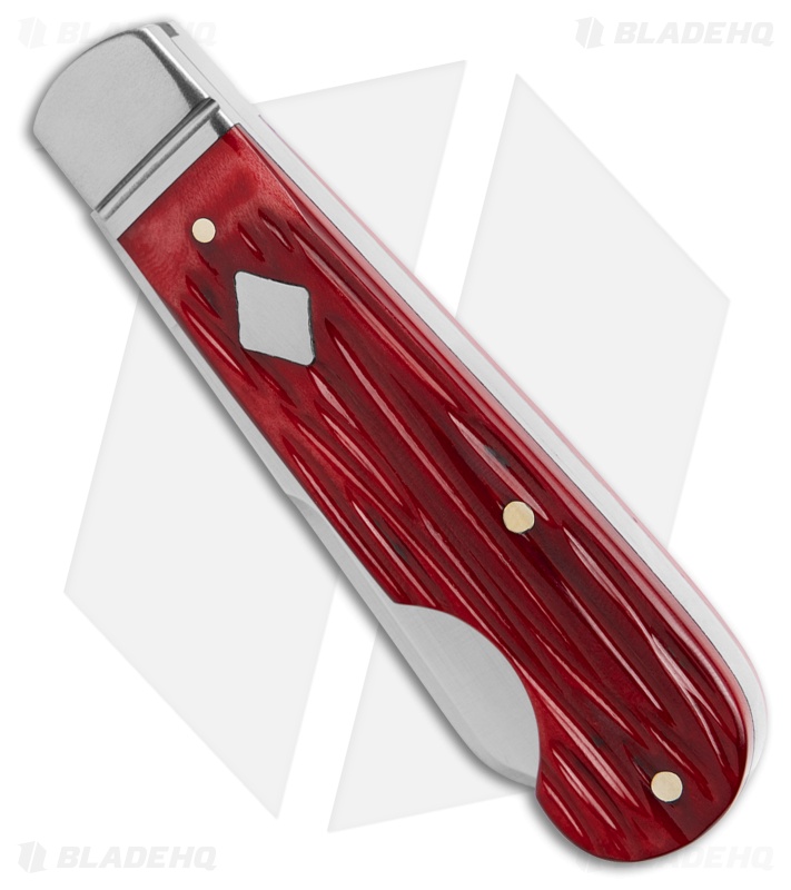 RoseCraft Elk River Easy Open Jack Pocket Knife Red Jigged Bone (2.75" Satin)