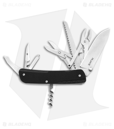 RUIKE Trekker LD51-B Multi-Tool Folding Knife Black G-10 (3.35" Mirror)*DISC*
