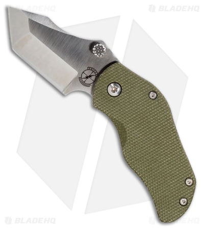 Sniper Bladeworks AP Tanto Frame Lock Knife OD Green Canvas Micarta (2.3" Satin)