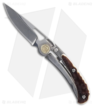 Uncle Henry 3UH Compact Frame Lock Knife Brown Staglon (2.2" Polish)