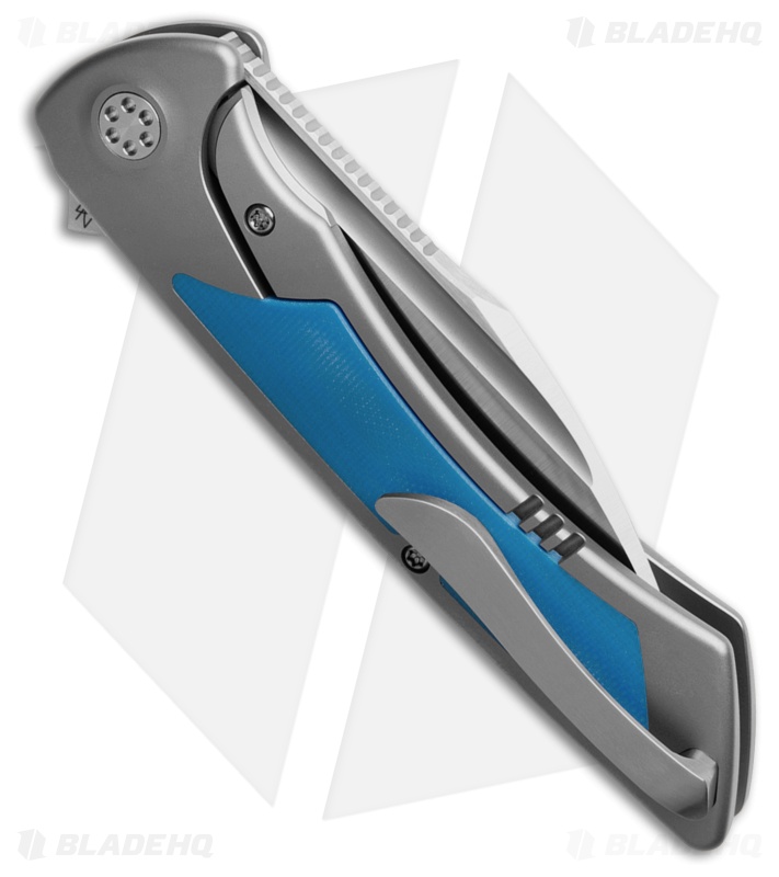 Sharp By Design Derecho Frame Lock Knife Gray Ti/Blue G-10 (3.4" Satin)