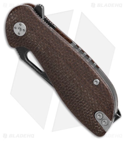 Skallywag Tactical Mudskipper Liner Lock Knife Brown Micarta (3.3" Black SW)
