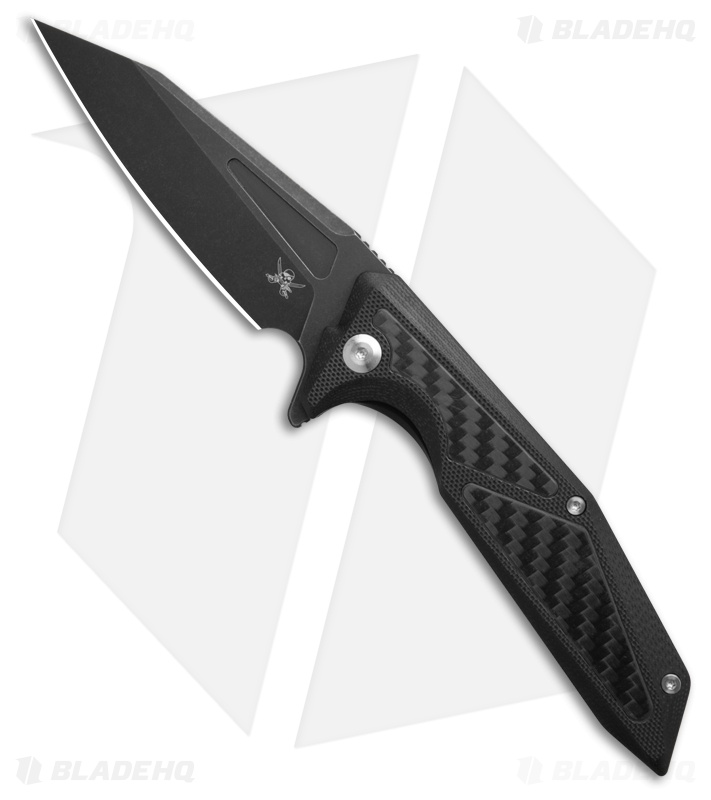 Skallywag Tactical Shadow Beard Frame Lock Knife Black G-10/CF (3.5" Black SW)