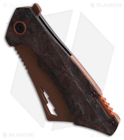 Something Obscene OG Nemley Frame Lock Knife Copper Carbon Fiber (4" Copper)