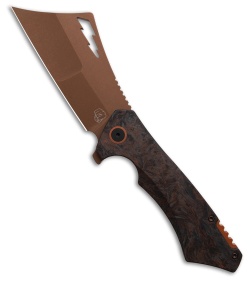 Something Obscene OG Nemley Frame Lock Knife Copper Carbon Fiber (4" Copper)