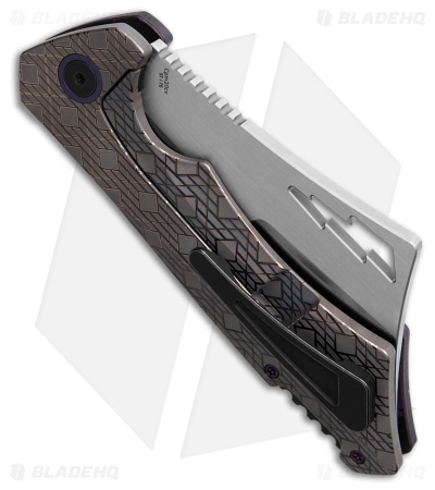 Something Obscene OG Nemley Frame Lock Knife Purple Haze CF/Diamond (4" Satin)