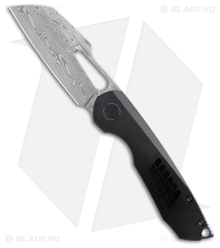 Sparrow Knife Co. Strix Full PVD Titanium w/ Holes (3.4" Damasteel)