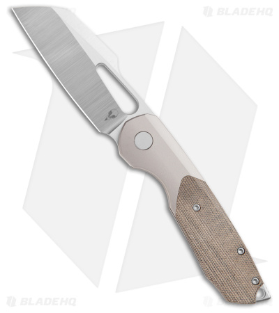 Sparrow Knife Co. Strix Titanium + Green Micarta (3.4" Belt Satin)