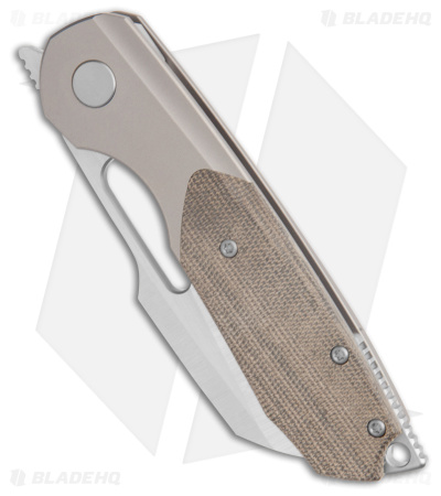 Sparrow Knife Co. Strix Titanium + Green Micarta (3.4" Belt Satin)