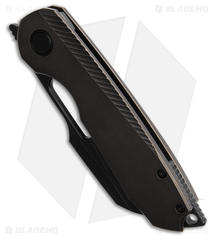 Sparrow Knife Co. Strix V4 MagnaCut Frame Lock Knife Black/Brnz Ti (3.4" Black)