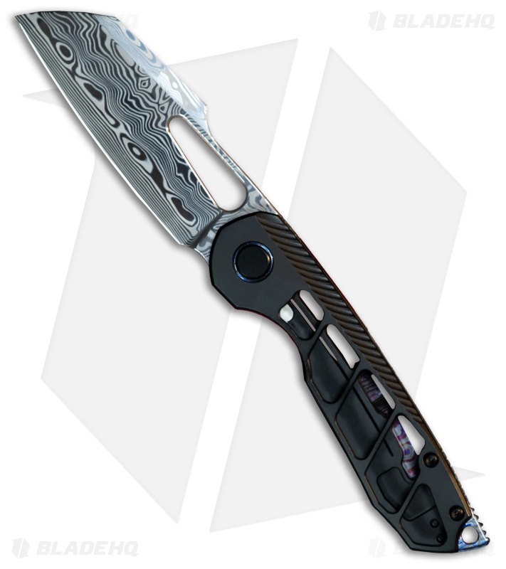 Sparrow Knife Co. Strix Frame Lock Knife DLC Skeletonized Ti (3.4" Damascus)