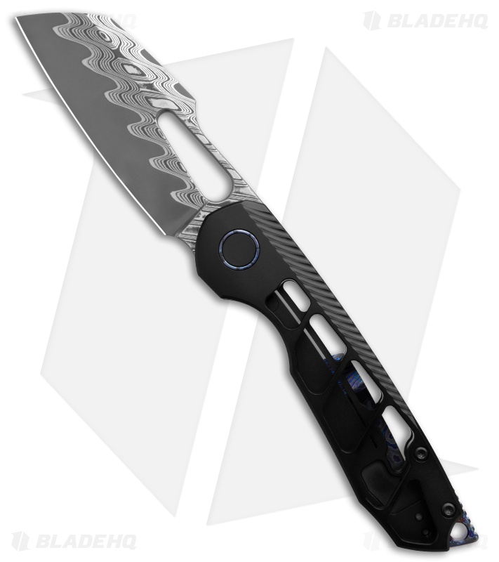 Sparrow Knife Co. Strix Frame Lock Knife DLC Skeletonized Ti (3.4" Damascus)