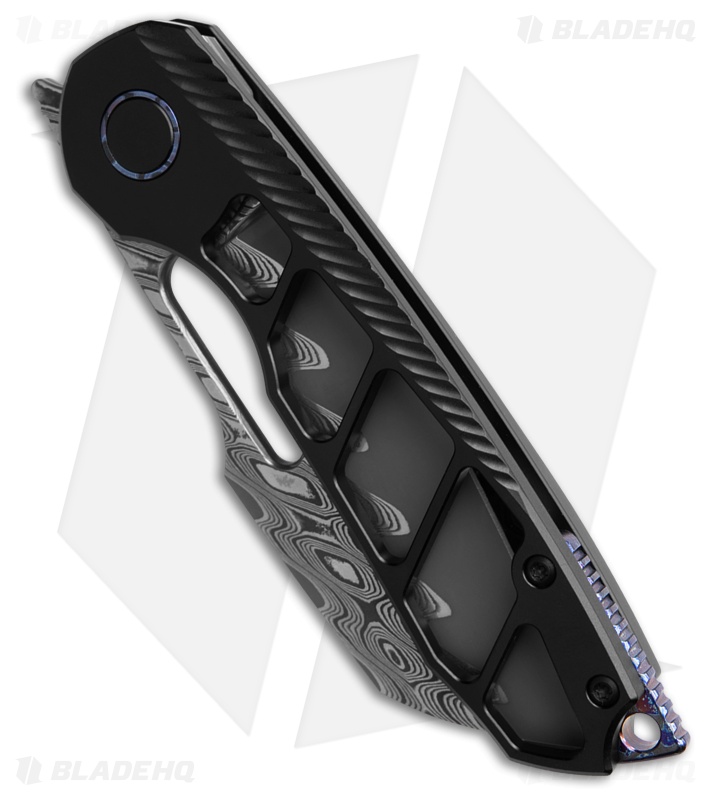 Sparrow Knife Co. Strix Frame Lock Knife DLC Skeletonized Ti (3.4" Damascus)