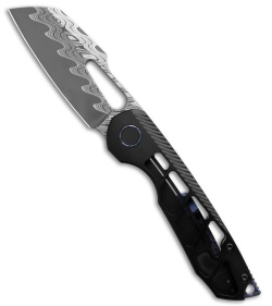 Sparrow Knife Co. Strix Frame Lock Knife DLC Skeletonized Ti (3.4" Damascus)