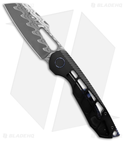Sparrow Knife Co. Strix Frame Lock Knife DLC Skeletonized Ti (3.4" Damascus)