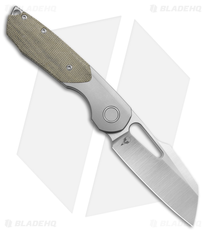 Sparrow Knife Co. Strix Lefty Frame Lock Knife BB Ti/Green Micarta (3.4" Satin)