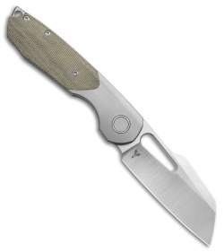 Sparrow Knife Co. Strix Lefty Frame Lock Knife BB Ti/Green Micarta (3.4" Satin)