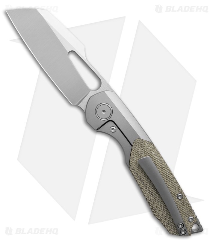 Sparrow Knife Co. Strix Lefty Frame Lock Knife BB Ti/Green Micarta (3.4" Satin)