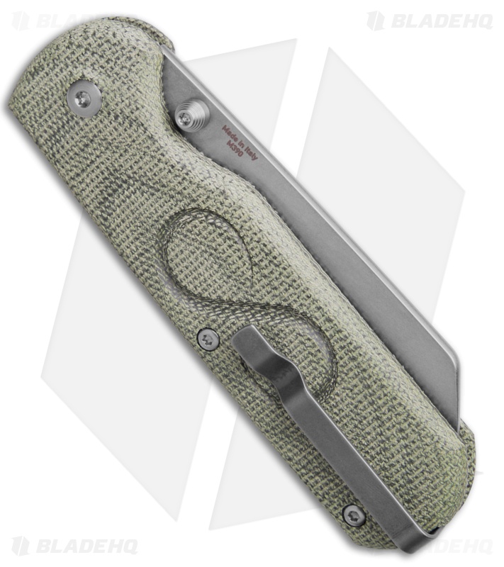 StraightLine EDC ROX Button Lock Knife Green Canvas Micarta (2.75" SW)
