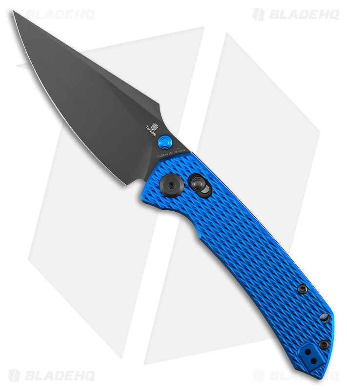 Tenable Fenrir Crossbar Lock Knife Blue Diamond Aluminum (3.4" Gray TiCN)