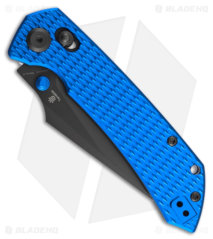 Tenable Fenrir Crossbar Lock Knife Blue Diamond Aluminum (3.4" Gray TiCN)