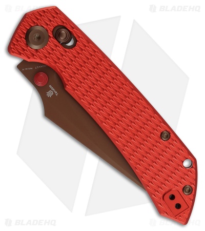 Tenable Fenrir Crossbar Lock Knife Red Diamond Aluminum (3.4" Rose Gold)