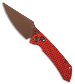 Tenable Fenrir Crossbar Lock Knife Red Diamond Aluminum (3.4" Rose Gold)