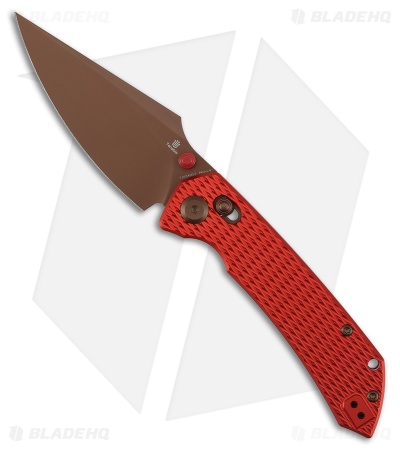Tenable Fenrir Crossbar Lock Knife Red Diamond Aluminum (3.4" Rose Gold)