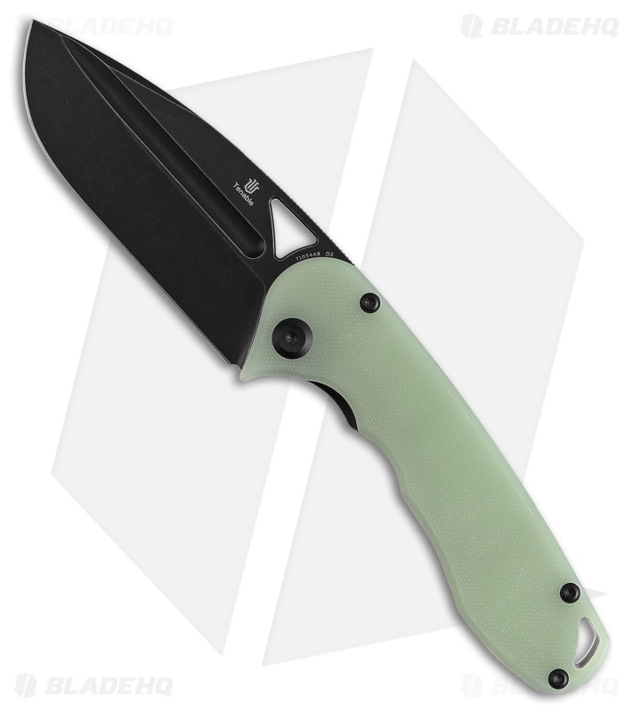 Tenable Knives Bombur Liner Lock Knife Jade G-10 (3.5" Black Stonewash)