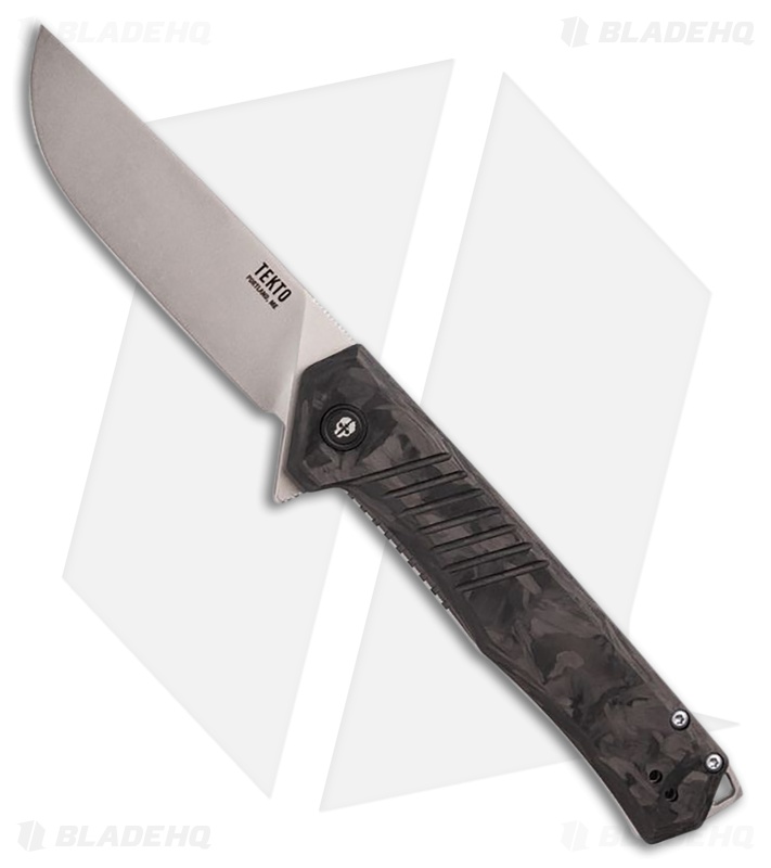 Tekto Knives F1 Alpha Liner Lock Knife Forged CF/Silver Accents (3.1" Satin)