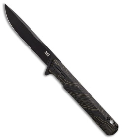 Tekto Knives F2 Bravo Liner Lock Knife Black/Green G-Mascus (3.3" Black)