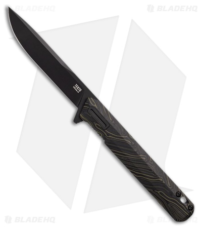 Tekto Knives F2 Bravo Liner Lock Knife Black/Green G-Mascus (3.3" Black)