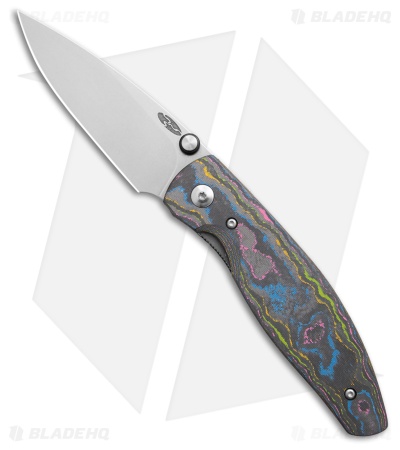 TRM Knives Atom Liner Lock Knife 80's CamoCarbon (3.5" SW MagnaCut)