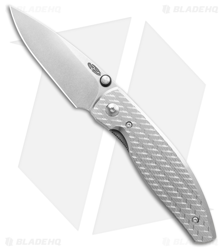 TRM Knives Atom Liner Lock Knife Herringbone Titanium (3.5" SW MagnaCut)